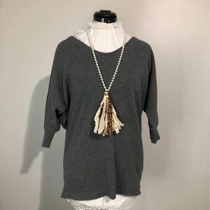Blouse XS Victoria Secret Supermodel Essential 3/4 Sleeve 22.5” pit-pit C3858